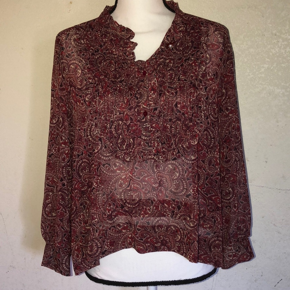 Zara Top Long Sleeve Blouse Size M